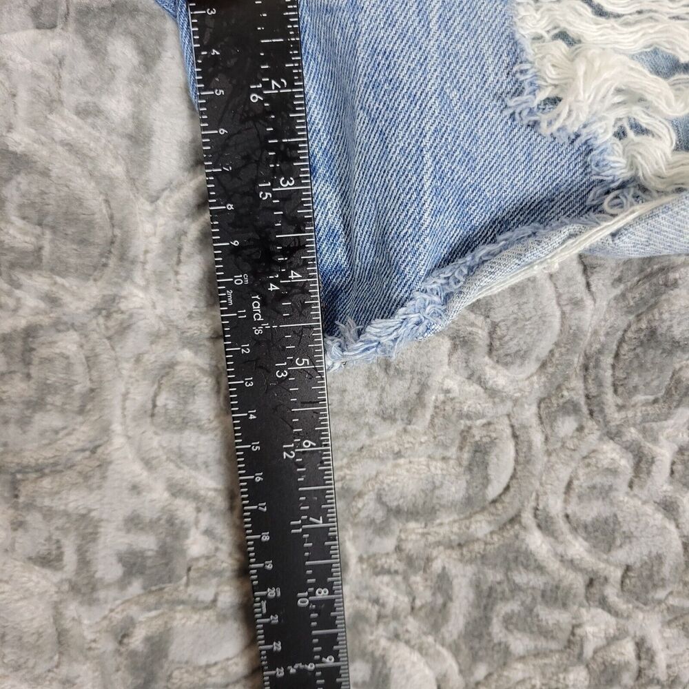 Levi's 501 Shorts Womens 26 Blue Premium Denim Button Fly Cut Off Distressed - Picture 10 of 12